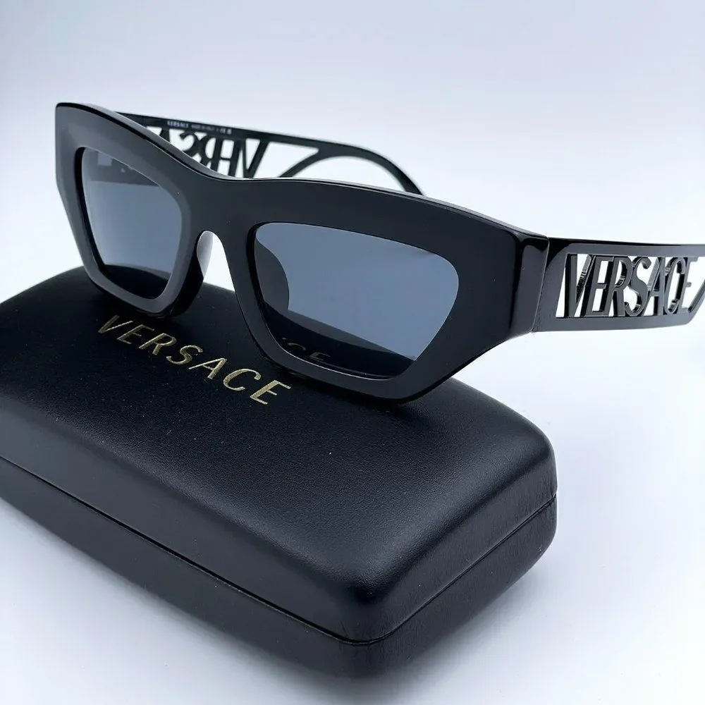 SALE! NEW Versace VE4432U 523287 Black Dark Grey Cat Eye Unisex Sunglasses